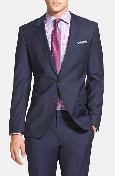 Huge/Genius Trim Fit Navy Wool Suit